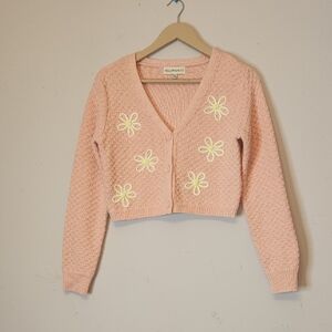 WILLOW & WIND Daisy Floral Knit Cardigan, size S